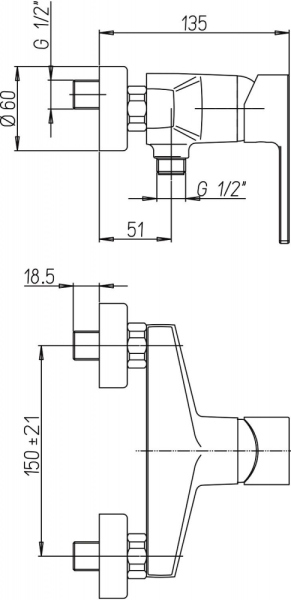 Смеситель Paini Le Mans 90CR5112SKM для душа