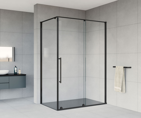 Душевой уголок Vincea Arno VSR-1A9012CLB, 1200*900, черный, стекло прозрачное