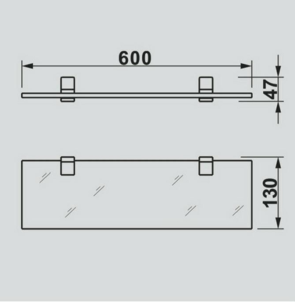 Полка стеклянная ART&MAX GINA AM-G-2737, Хром