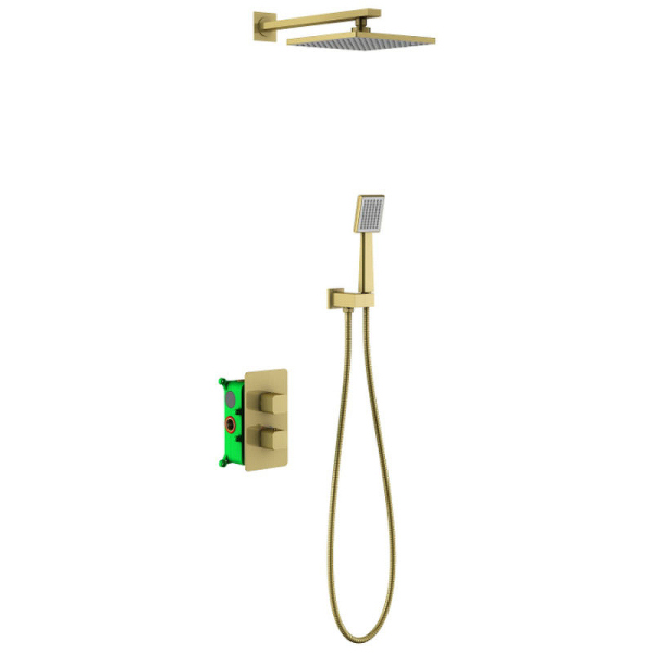 Душевая система встроенная с термостатом Timo Petruma (SX-5059/17SM) золото матовое