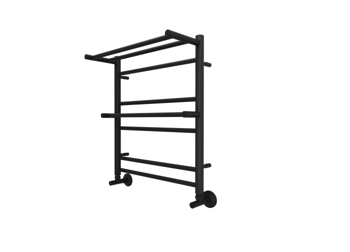 Полотенцесушитель водяной Aquatek (Акватек) Альфа П7 500х600 мм, с полкой, черный, AQ RRP0760BL