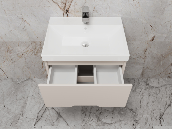 Тумба без раковины подвесная Style Line "Матис 60", (2 ящика), КРЕМ, ЭМАЛЬ, ЛС-00002310