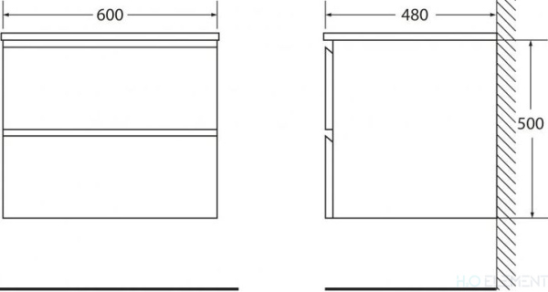 Тумба для комплекта BelBagno Luce 60 polissandro