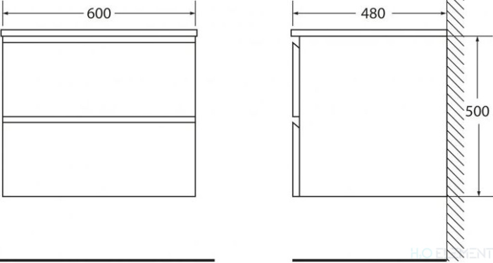 Тумба для комплекта BelBagno Luce 60 polissandro