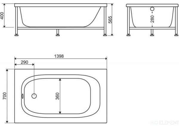 Акриловая ванна BelBagno BB101-140-70