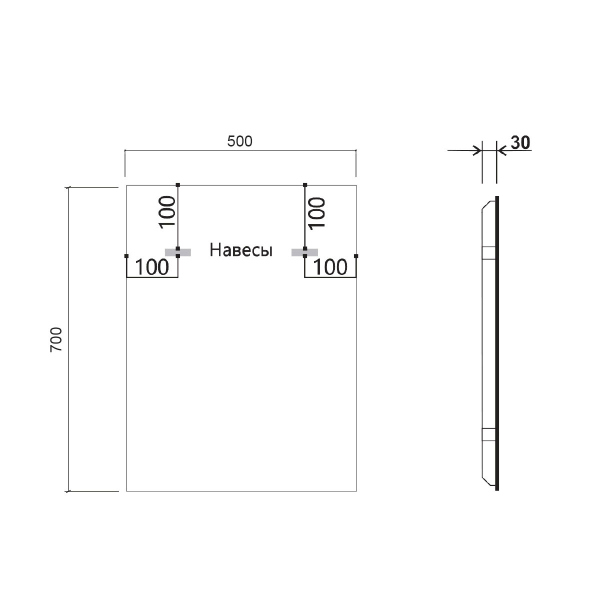 Зеркало Vincea LED VLM-3VN500B-2 500х700 c сенсорным выключателем и диммером, антизапотевание