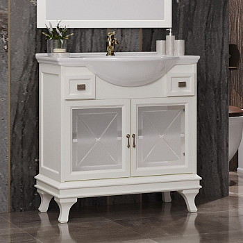 Тумба с раковиной Opadiris Борджи 85 слоновая кость