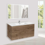 Тумба с раковиной Vincea Mia 1000 подвесная, 2 выкатных ящика soft close, V.Oak, VMC-2MC100VO+VBS-13100