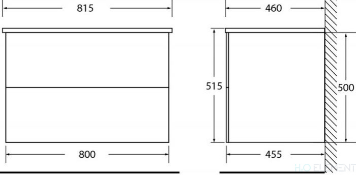 Тумба для комплекта BelBagno Etna 80 rovere moro