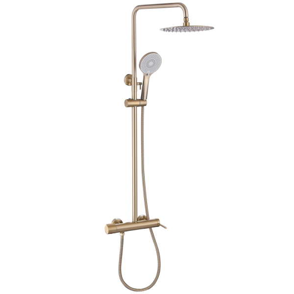 Душевая стойка ABBER Emotion AF8816GL с изливом, золото матовое