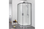AQ ARI RO 08020BL Душевой уголок Aquatek 1/4 круга,800x800x2000, профиль черный, стекло прозрачное