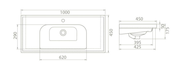 Раковина Opadiris Frame 100, 031400-u