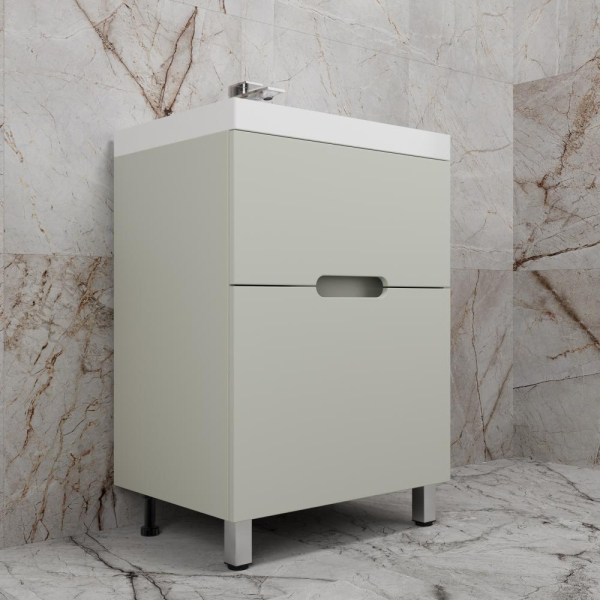 Тумба без раковины напольная "Матис 80" 80 (2 ящика), ОЛИВА, ЭМАЛЬ, ЛС-00002438