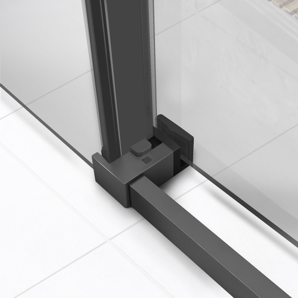 Душевой уголок Vincea Slim Soft VSR-1SS9015CLGM, 1500*900, вороненая сталь, стекло прозрачное