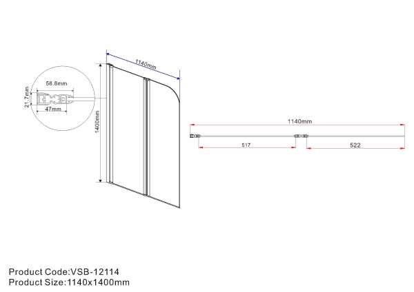 Душевая шторка на ванну Vincea VSB-12114CLB, 1140*1400, черный, стекло прозрачное Душевая шторка на ванну Vincea VSB-12114CLB, 1140*1400, черный, стекло прозрачное