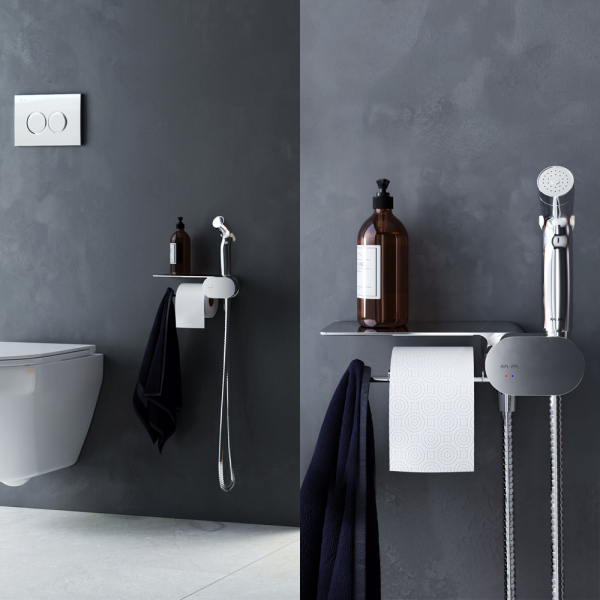 Смеситель, монтируемый в стену с гигиеническим душем AM.PM Like, F0202600