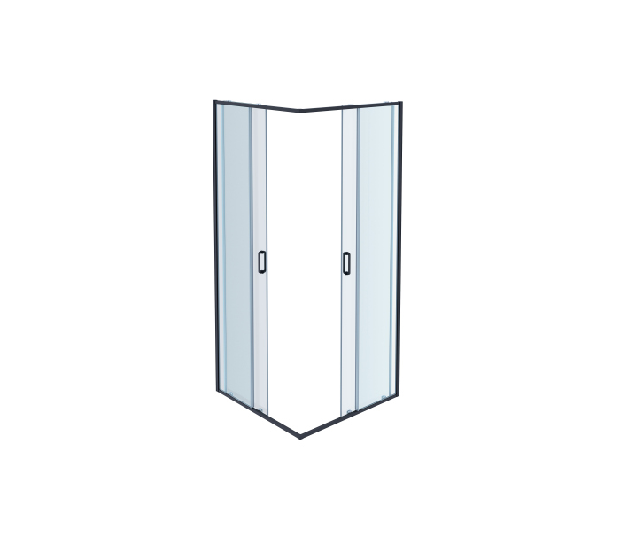 AQ ARI KV08020BL Душевой уголок Aquatek квадратный, 800x800x2000 профиль черный, стекло прозрачное