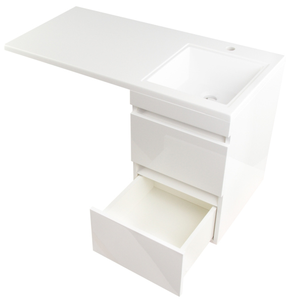 Тумба подвесная Style Line "Даллас 100", белая, PLUS, ЭМАЛЬ (без раковины)