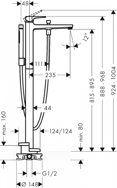 Смеситель Hansgrohe Metropol 32532140 напольный