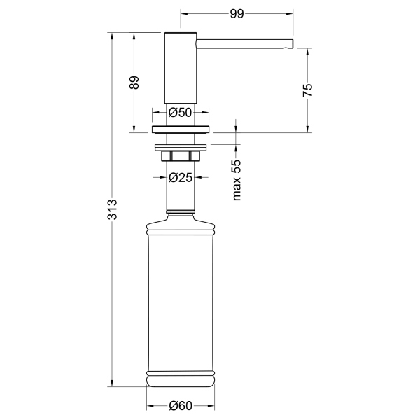 Дозатор встраиваемый Timo Saona 13139/17 золото матовое