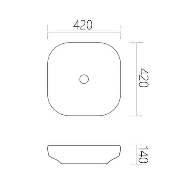 Раковина накладная ABBER Rechteck AC2217MB черная матовая