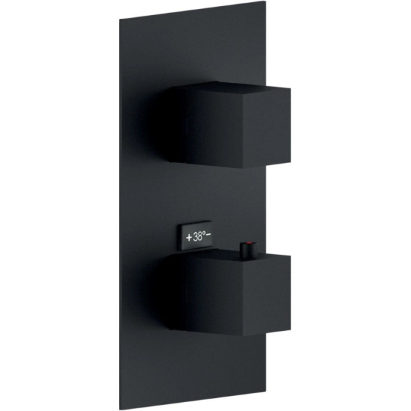 WE00102/QBM SEVEN термостатический смеситель для душа (внешняя часть), матовый черный