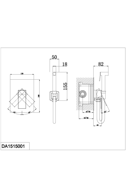 Смеситель для душа D&K с гигиеническим душем встраиваемый матовое золото Bayern.Liszt (DA1515007) Смеситель для душа D&K с гигиеническим душем встраиваемый матовое золото Bayern.Liszt (DA1515007)