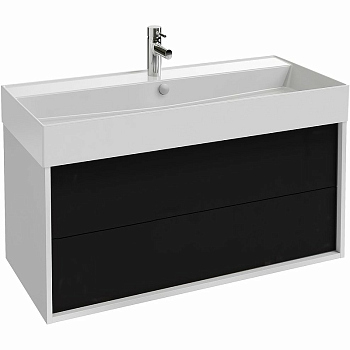 Тумба под раковину Jacob Delafon Vivienne 100 EB1585-N18-S14 подвесная Черный сатин Белый