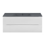 Тумба с раковиной Vincea Mia 1200 подвесная, 2 выкатных ящика soft close, G.White, VMC-2MC120GW+VBS-13120MB