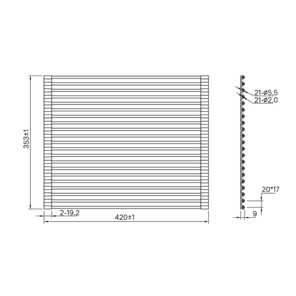 Ролл-мат, нерж. сталь, чёрный, 353*420, Kitchen Line IDDIS (ROL35BLi59)