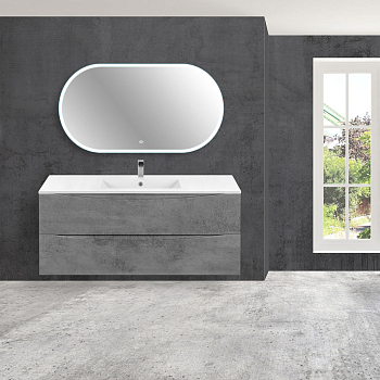 Тумба без раковины Vincea Mia 1200 подвесная, 2 выкатных ящика soft close, Beton, VMC-2MC120BT