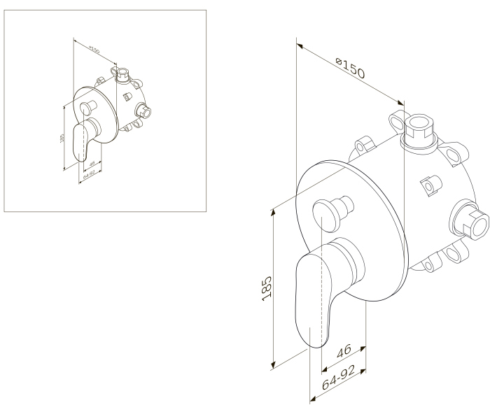Смеситель AM.PM Like F8085000 для ванной с душем