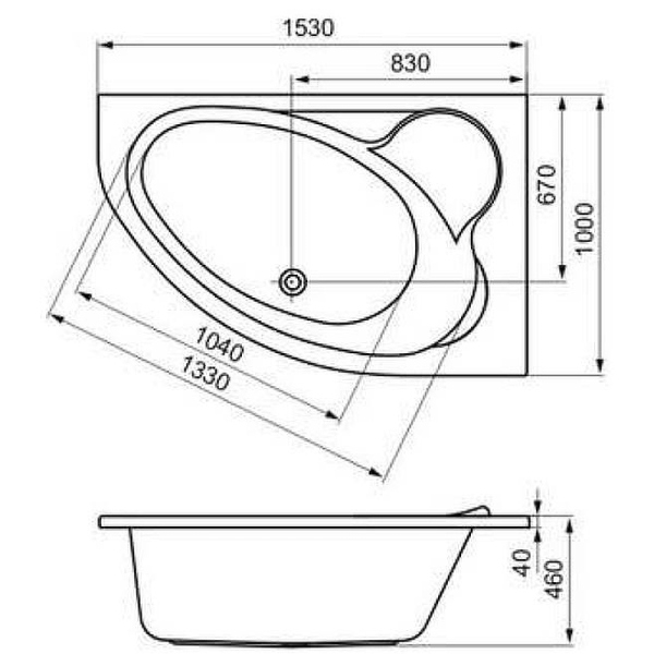 Ванна Cersanit асимметричная KALIOPE 153x100 правая Ванна Cersanit асимметричная KALIOPE 153x100 правая
