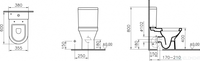 Унитаз напольный Vitra 9798B003-7200