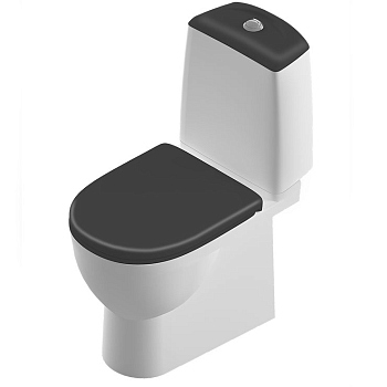 Унитаз Sanita Luxe Best Luxe SL DM Black BSTSLCC06100522 Белый с бачком и черным сиденьем