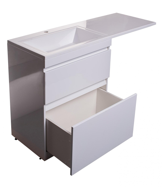 Тумба напольная Style Line "Даллас 130", белая, PLUS, ЭМАЛЬ (без раковины)