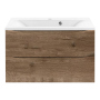 Тумба с раковиной Vincea Mia 750 подвесная, 2 выкатных ящика soft close, V.Oak, VMC-2MA750VO+VCB-3M750B