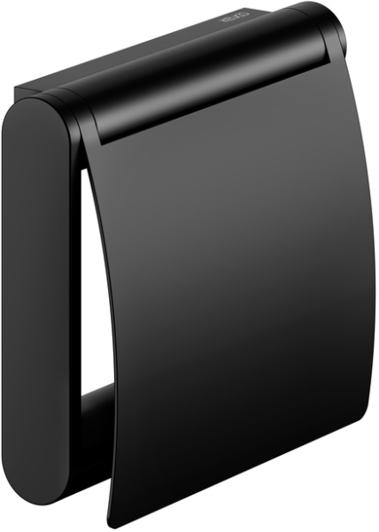 14960370000 PLAN Держатель для туалетной бумаги с крышкой, чёрный матовый 14960370000 PLAN Держатель для туалетной бумаги с крышкой, чёрный матовый