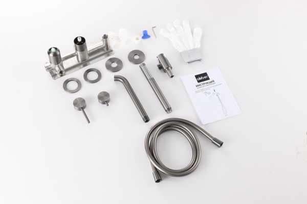 Смеситель ABBER Wasser Kreis 316 AF8130BGG для ванны скрытого монтажа, сталь брашированная