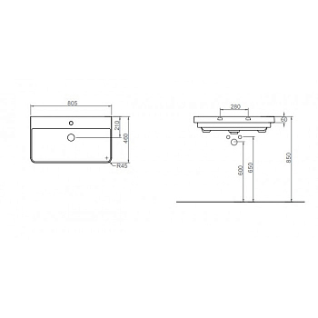 Раковина Opadiris Otto Vivace 80 03080 Белая
