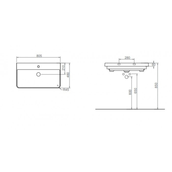 Раковина Opadiris Otto Vivace 80 03080 Белая