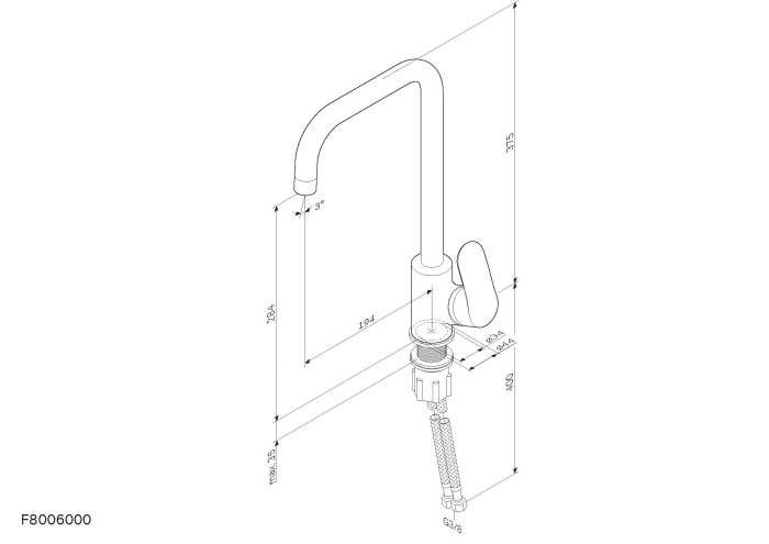 Смеситель для кухни AM.PM Like, F8006000