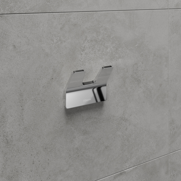 Крючок двойной Lemark SMOOTH LINE для полотенец и халатов, хром (9711004)