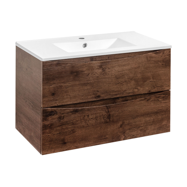 Тумба без раковины Vincea Mia 900 подвесная, 2 выкатных ящика soft close, R.Wood, VMC-2MC900RW