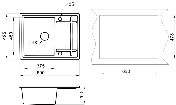 Кухонная мойка GRANULA (6501, ПЕСОК)