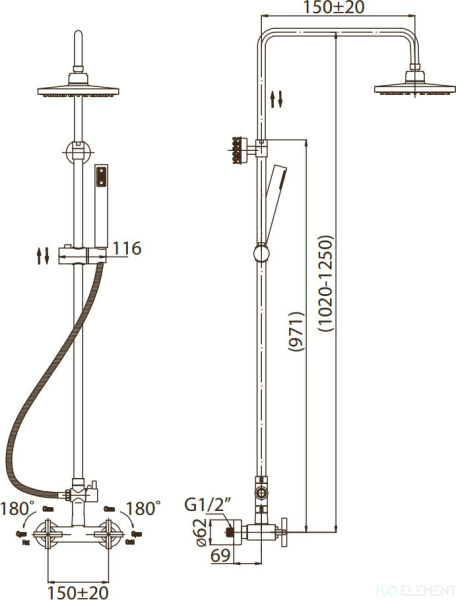 Душевая стойка BelBagno Vittoria VIT-DOC-CRM