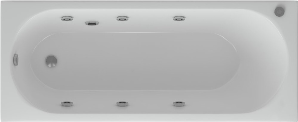 Акриловая ванна Акватек Оберон 170 с гидромассажем и экраном