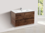 Тумба с раковиной Vincea Mia 800 подвесная, 2 выкатных ящика soft close, R.Wood, VMC-2MC800RW+VBS-13980MA
