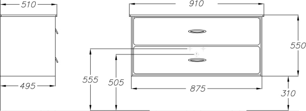 Тумба с раковиной Smile Монтэ 90 белая