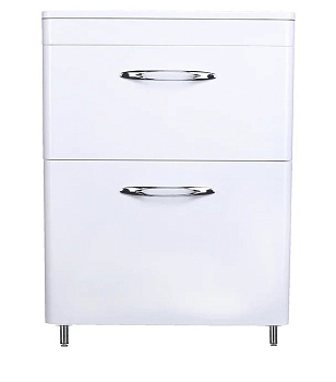 Тумба напольная Style Line, "Каре 70" (2 ящ.) Люкс белая, СС-00002266